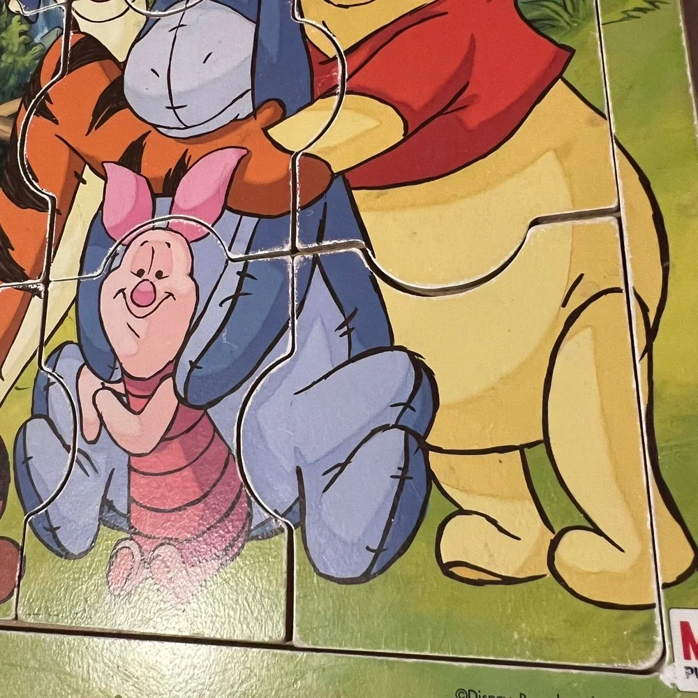 Disney Winnie the Pooh Tigger‎ Eeyore Piglet 9 PC Wooden Puzzle Milton Bradley